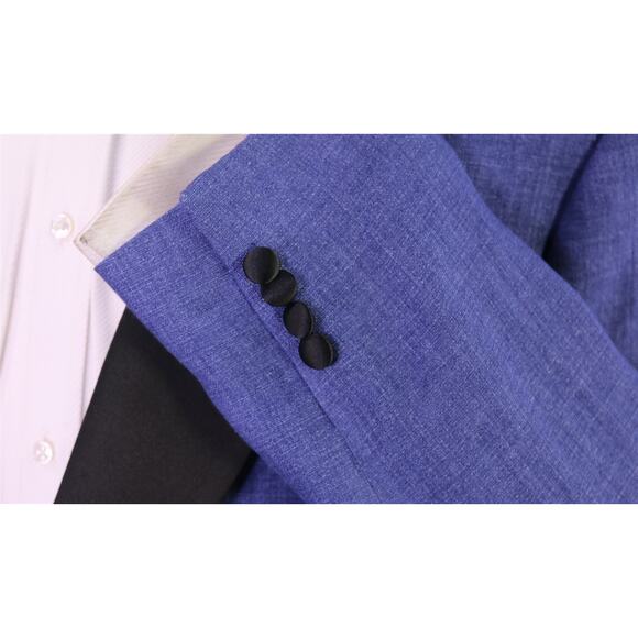 Bonobos Mens Tuxedo Blazer 44L Blue Linen Slim Fit Shawl Lapel Formal NWT - Picture 6 of 9